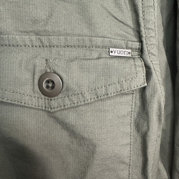 Vuori Jacket Mens Medium Green Ripstop Button Up Oregano Utility "Charlotte" - Picture 5 of 8